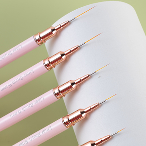 Özel Logo pembe Metal kolu naylon saç 3D <span class=keywords><strong>Nail</strong></span> Art Liner fırça <span class=keywords><strong>Nail</strong></span> Art Liner fırçalar detay astar fırça - Product Image 3