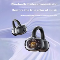 Écouteurs TWS à clip d'oreille, vente en gros Chine, affichage LED, logo personnalisé, numériques, électroplaqués, étanches IPX4, base de charge 200 mAh