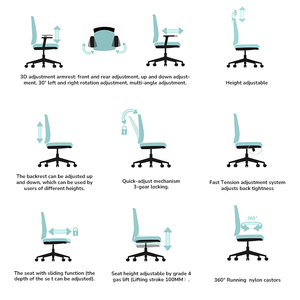 Hiện Đại Cao Trở Lại Hàn Quốc Nhỏ Sofa Vua Vải Nhà Ngồi Có Thể Ngả Xoay Lưới Ghế Văn Phòng Cho Máy Tính Nội Thất Văn Phòng - Product Image 3