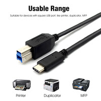 Câble d'imprimante USB-C vers USB-B de 2 m et 1 m, vente directe usine, pour station d'accueil MacBook Pro