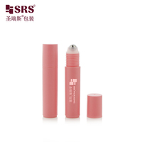 Flacon roll-on de 10 ml rose mat pour sérum contour des yeux et tonique capillaire SRS Packaging
