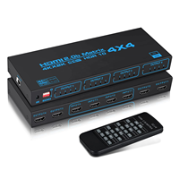 SYONG V2.0 Matrice HDMI 4K 4x4 4 entrées 4 sorties avec extracteur EDID Télécommande IR Prise en charge 4K HDCP 2.2 HDR Convertisseur de matrice