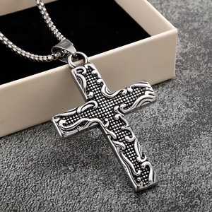 Stainless Steel <b>Cross</b> Pendant Necklace Unisex Everyday Wear Geometric Design Asymmetry Pattern 20507 - Product Image 4