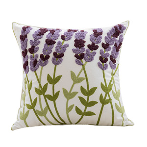 Housse de <span class=keywords><strong>coussin</strong></span> brodée style pastoral américain, motif petites fleurs fraîches, carrée, en coton, pour canapé, taie d'oreiller décorative, décoration intérieure - Product Image 5