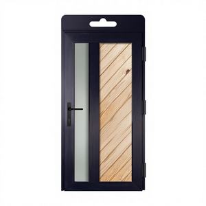 Línea Oceánica |   Puerta de PVC Azul Oscuro con Acabado Horizontal Moderno y Brillante para Baño y Cocina - Product Image 1