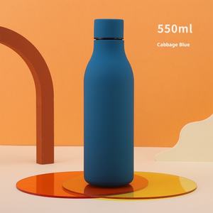 Botella Termo de Acero Inoxidable 304, Moderna, Recta, de Boca Pequeña, con Recubrimiento de Goma, para Deportes al Aire Libre - Product Image 2