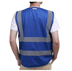 เสื้อกั๊กนิรภัย Hi VIS สีฟ้ามีกระเป๋าและซิปสามารถปรับแต่งโลโก้ได้ใหม่ล่าสุดเสื้อกั๊กนิรภัย Hi VIS มีซิปกระเป๋า - Product Image 2