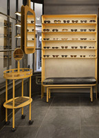 Meubles de magasin d'optique personnalisés, design d'intérieur de magasin de lunettes, étagère d'exposition en bois pour lunettes, présentoir de lunettes, vitrine