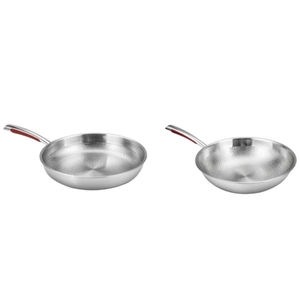 Casseroles et poêles modernes en acier inoxydable compatibles induction et gaz, revêtement métallique arc-en-ciel - Product Image 4