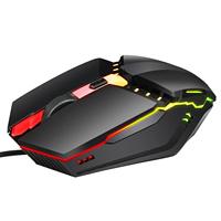 Ratón para Juegos con Cable y Retroiluminación LED, Óptico, Ergonómico, para Diestros, 3 Botones, para PC, Portátiles, Oficinas, 1600 DPI