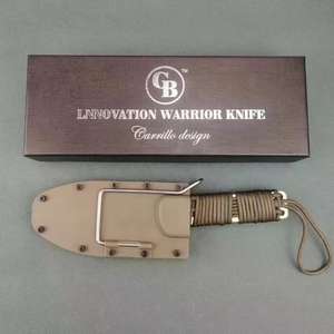 Cuchillo Táctico Personalizable de Alta Calidad, Acero Inoxidable, Fijo, Industrial, para Exteriores, con Funda de Nylon y Plástico, DIY, OEM, Resistente - Product Image 4