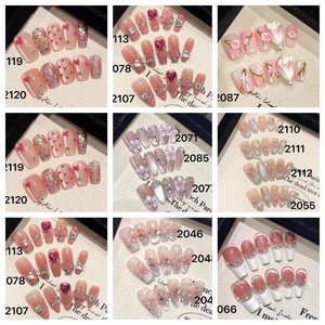 Colección de Diseño SHUANGYU, Uñas Postizas de Alta Calidad Hechas a Mano en ABS, Forma Cuadrada/Almendrada, 10 Piezas, Uñas Artificiales de Lujo - Product Image 3