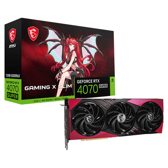 Used MS'I RTX 4070 Super 12G Gaming X Slim MLG Graphics Card With 12GB GDDR6X 192-Bit Memory GUP Support OverClock