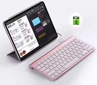 Kit de Mini Ratón y Teclado Inalámbrico Ultrafino 2.4G USB 1200 DPI Resistente al Agua para Gaming en Laptop/Escritorio
