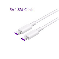 Câble de charge rapide Type-C vers Type-C 1,8 m 5A, câble de données de charge super rapide Type-C 6A pour Huawei