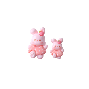 Caoh Mini lapin fraise jardin bricolage ongles autocollant matériaux colle accessoires faits à la main résine maison - Product Image 4