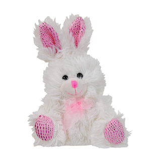 Lindo Conejito de Peluche Gris de Pascua, Juguete de Conejo con Orejas Esponjosas y Zanahoria, Varios Tipos, Relleno de Algodón PP, Unisex - Product Image 2
