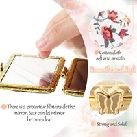 Retro Floral Makeup Compact Small Pocket Purse Mirrors Beauty Handheld Folding Portable Travel Mirror for Women