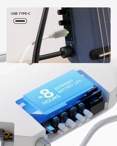 Guitarra Electroacústica Donner HUSH I <span class=keywords><strong>PRO</strong></span>, Guitarra de Viaje con Múltiples Modos de Efecto, Kit de Guitarra Inteligente con Auriculares - Product Image 3