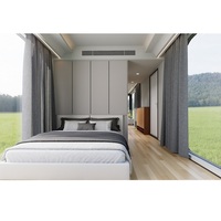 Maison capsule préfabriquée en acier modulaire imperméable, villa moderne, espace de vie en conteneur