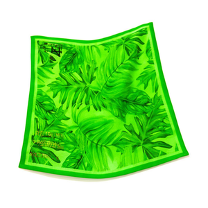 ผ้าพันคอสี่เหลี่ยมเล็กสีเขียวใบไม้ 70x70 ซม. ลายพิมพ์แฟชั่นสำหรับเครื่องประดับผู้หญิง - Product Image 1