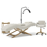 Ensemble de lit de massage thaïlandais Turri Modern Metal, design incurvé, ergonomique, réglable, construction en acier inoxydable pour salon de beauté