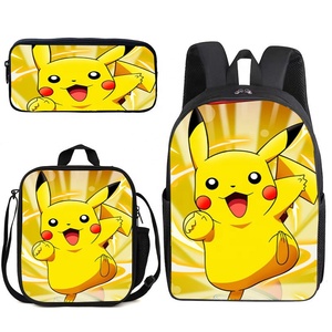 Sac à dos scolaire Pika trois pièces en tissu Oxford, motif dessin animé, nouvelle génération - Product Image 3
