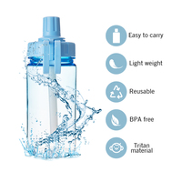 Carafe à eau transparente en Tritan de 1000 ml, couvercle à paille rabattable à un clic, résistante aux chutes, plusieurs tailles, couleur personnalisée disponible