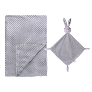 Ensemble cadeau de 2 pièces couette et couverture pour bébé en peluche douce à pois Minky de Pâques - Product Image 3