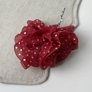 Pince à cheveux élégante à pois en maille, couleur unie, pince banane pour femme - Product Image 4