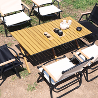Ensemble table et chaise pliantes d'extérieur portable pour pique-nique à la plage et camping comprenant un tabouret pliant mobilier pratique