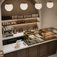 Nouveau design moderne pour les meubles de magasin de desserts, présentoirs de boulangerie commerciaux, comptoir de café en bois