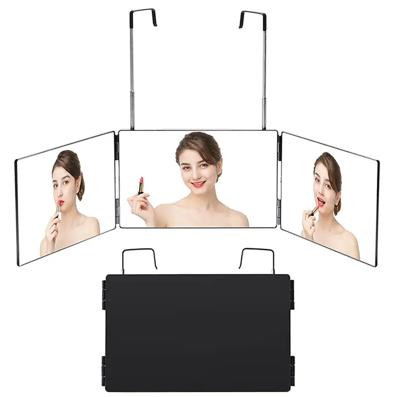 3 Way Mirror Trifold 360 Degree Hair Cutting Mirror And Shave At Home Diy Haircut Tool Self Hair Cut 360 Mirror With Led Light
