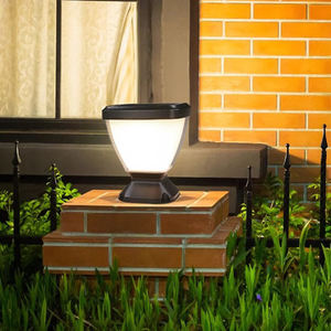Lámpara de Poste LED Solar Moderna, Impermeable IP65, Negra, de Aluminio y Material de PC para Exteriores, para Decoración de Jardín, <span class=keywords><strong>Casa</strong></span>, Pared, Puerta, Base E27 - Product Image 1
