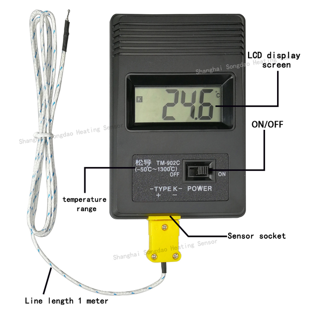 TM902C thermometer thermometer digital display thermometer handheld K-type thermocouple display resolution 0.1 degrees