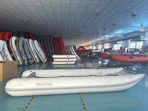 เรือยางแบบคาตามารัน Reachsea PVC 6 ที่นั่ง ขนาด 13 ฟุต <span class=keywords><strong>สี</strong></span><span class=keywords><strong>เทา</strong></span>อ่อน พื้นเป็นแผ่นลม สำหรับตกปลา - Product Image 2