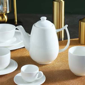 ชุดจานอาหารลายทางสีขาวสไตล์วินเทจสำหรับร้านอาหาร - Product Image 3