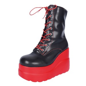 Bottes pour femmes, couleur contrastée, fermeture éclair latérale, petite plateforme, mi-<span class=keywords><strong>mollet</strong></span>, nouvelle taille grande, semelle épaisse, plateforme, bottes européennes et américaines - Product Image 5