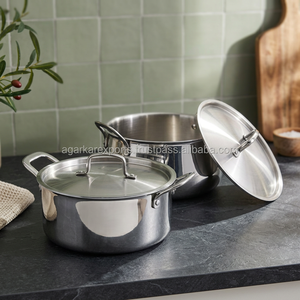 Olla de cocina de acero inoxidable de alta resistencia con tapa y base de inducción para la preparación diaria de alimentos en la cocina y sartenes para freír en casa - Product Image 6