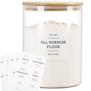 3L Borosilicate Large Kitchen Food Flour <strong>Laundry</strong> Canister Manson Glass Storage <strong>Jars</strong> with Bamboo Lid - Product Image 1