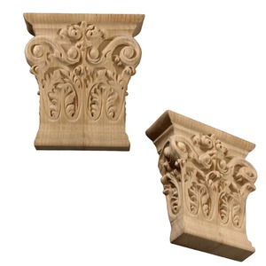 Decorative Millwork <strong>Hand</strong> <strong>Carved</strong> <strong>Wood</strong> <strong>Column</strong> Corbel Capitals Furniture Parts <strong>Wood</strong> Fireplace Corbels