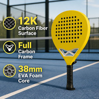 Raquette de padel professionnelle, raquette de tennis OEM personnalisée, face en carbone avec noyau en EVA
