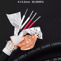 Kabel Koaksial Audio HIFI Proyektor YIVO XSSH 5N Perak Murni 4*0.5mm AG 8mm Twisted Pair FEP Foil Shield OEM ODM