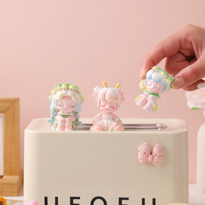 Blind <b>Box</b> Mini Cartoon Resin Figurine <b>Floral</b> Design Home Decoration Desktop Ornament For Girls Bedroom Living Room - Product Image 4