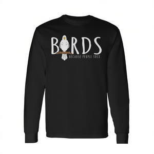 Camiseta de manga larga con estampado de pájaros: Las personas son una mierda, ropa promocional - Product Image 2