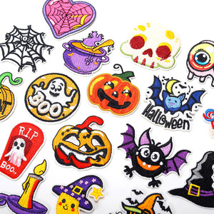 Patch thermocollant en tissu pour Halloween, motif drôle Citrouille Sorcière, pour le marché international - Product Image 4