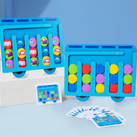 Jeu d'échecs Montessori en bois double face quatre couleurs pour enfants, jeu d'association des couleurs, jouets éducatifs pour garçons et filles