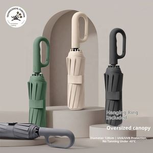 Paraguas de Regalo Empresarial Moderno, Totalmente Automático, de Tres Pliegues, con 48 Varillas y Hebilla de Anillo de 27 Pulgadas, Tela de Nylon 190T, Logotipo Personalizado, 10 en 1 - Product Image 4