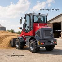 China Small Wheel Loader Kapasitas Bucket 0.33m³ Beban Terukur 800kg Mini Loader untuk Pekerjaan Pertanian