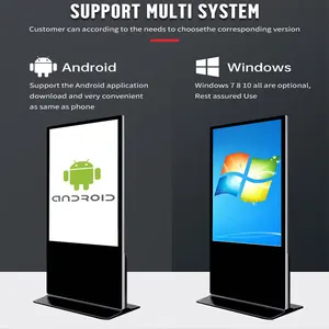 43 Inch Ultra Thin Free Standing Lcd Advertising Player Touch Screen Android Network Stand Vertical Tv Digital Display